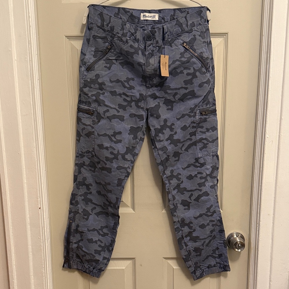 Madewell Blue Camouflage Pants